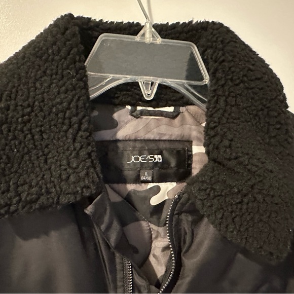 Joes Jeans heavy black bomber jacket with army detail lining. - Picture 4 of 11